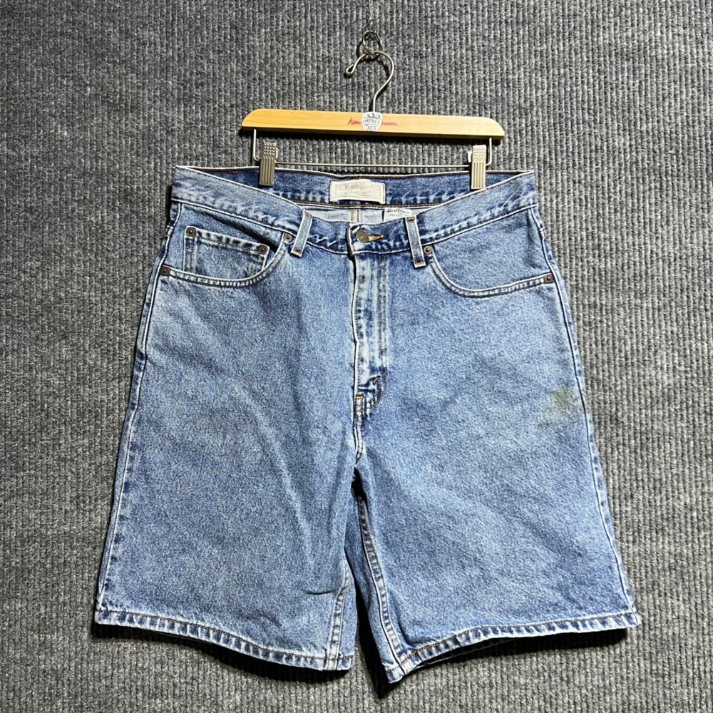 Levi Strauss Signature Denim Shorts Mens 33 Blue Jorts Relaxed Fit Cotton Casual